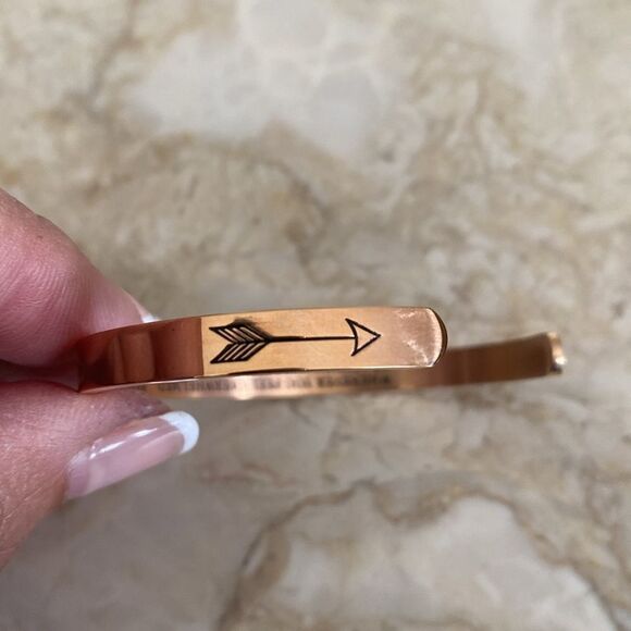 Pair of Inspirational Cuff Beacelets Rose Gold “Granddaughter” “Live Love Laugh” - Picture 6 of 9